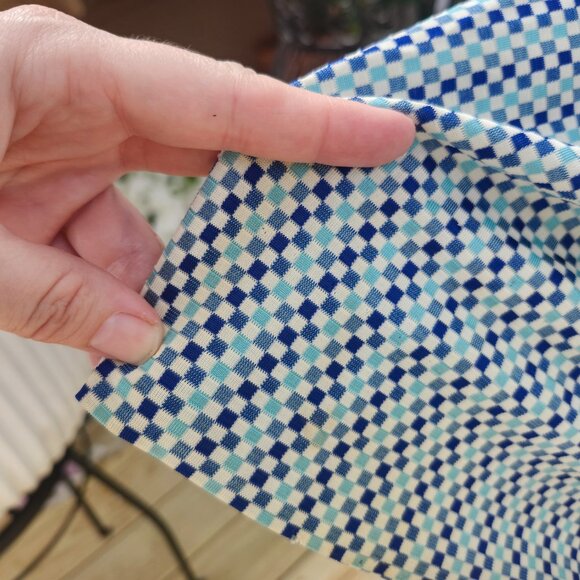 Mary Dress / Vintage 1950's Blue & White Checkered Nylon Midi Dress AS IS - Picture 11 of 17